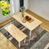 Solid Wood Dining Table and Chairs 2 Bench Set Dining Room Home Furniture New