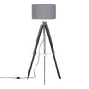 Large 147cm Wood Tripod Floor Lamp Telescopic Standard Lounge Light + LED Bulb