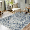 Luxury Rug Faded Blue Floor Carpet Area Rugs Mats Non Slip Living Room GB