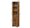 Tall Rustic Cabinet Vintage Industrial Style Storage Bathroom Display Cupboard