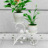 Set of 2 Flower Holder Rack Elegant Swan Shape Plant Stand Planter Support Shelf