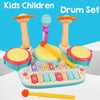 5 In 1 Kids Toddler Drum Set w/Microphone Piano Set Kids Musical Instrument Toy