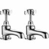 Victorian Chrome Bathroom Sink Twin Tap Bath Filler Shower Mixer Basin Mixer Set