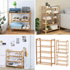 3/4/5 Tiers Wood Shoe Rack Shelf Home Small Item Storage Organizer Free Standing