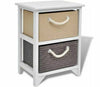 Storage Small Cabinet Bedside End Table Drawer Wood 2 Drawers Telephone Stand