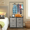 Metal Open Wardrobe Modern Storage Cabinet Tall Clothes Hanger Coat Drawers Rack