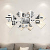 3D Mirror Tiles Mosaic Wall Sticker Self Adhesive Bedroom Art Decal Home Room