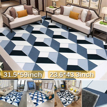 Geometry Rugs Non Slip Hallway Runner Rug Living Room Bedroom Carpet Floor Mats