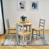 Compact Solid Wood Dining Table and 4 Chairs Set Home Kitchen Furniture 4 Colour