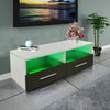 Modern TV Unit Cabinet Stand High Gloss Doors 100cm with LED Lights Drawers