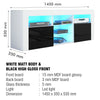 TV Unit Cabinet Display Tv Stand With LED Light Matt body and High Gloss Doors