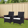 Black Rattan Bistro Set Garden Table Chair Patio Outdoor Conservatory Furniture