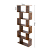 Wood Bookcase Bookshelf S Shape 6 Tier Shelves Free Shelving Storage White Unit