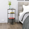 Coffee Table Round End Table 3 Tier Side Table Bedside Table with Storage Basket
