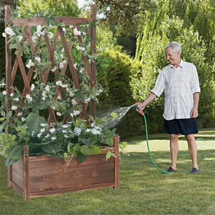 Wooden Garden Planter Trellis Indoor Patio Flower Bed Plant Pot Climbing Support