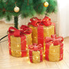 4pcs LED Light Up Christmas Gift Boxes Festival Party Decorative Parcel Present