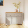 Sideboard Cabinet Furniture Storage Grey or Cream Cupboard 3 Doors 2 Drawers
