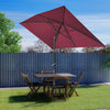 3x2m Garden Parasol Sun Shade Patio Outdoor Umbrella Rectangular Wine Aluminium