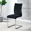 4 Pcs Velvet Dining Chairs High Back Chrome Legs Unique shaped Black Living room