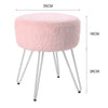 Plush Stool Pouffe Shaggy Faux Fur Foot Metal Legs Ottoman Vanity Chair Padded