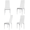 X Chrome Glass Dining Table+2/4 Slope Chairs Faux Leather Metal Legs Living Room