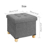 Fabric Foot Rest Stool Storage Box Chair Cube Footstool Pouf Bench with wood leg