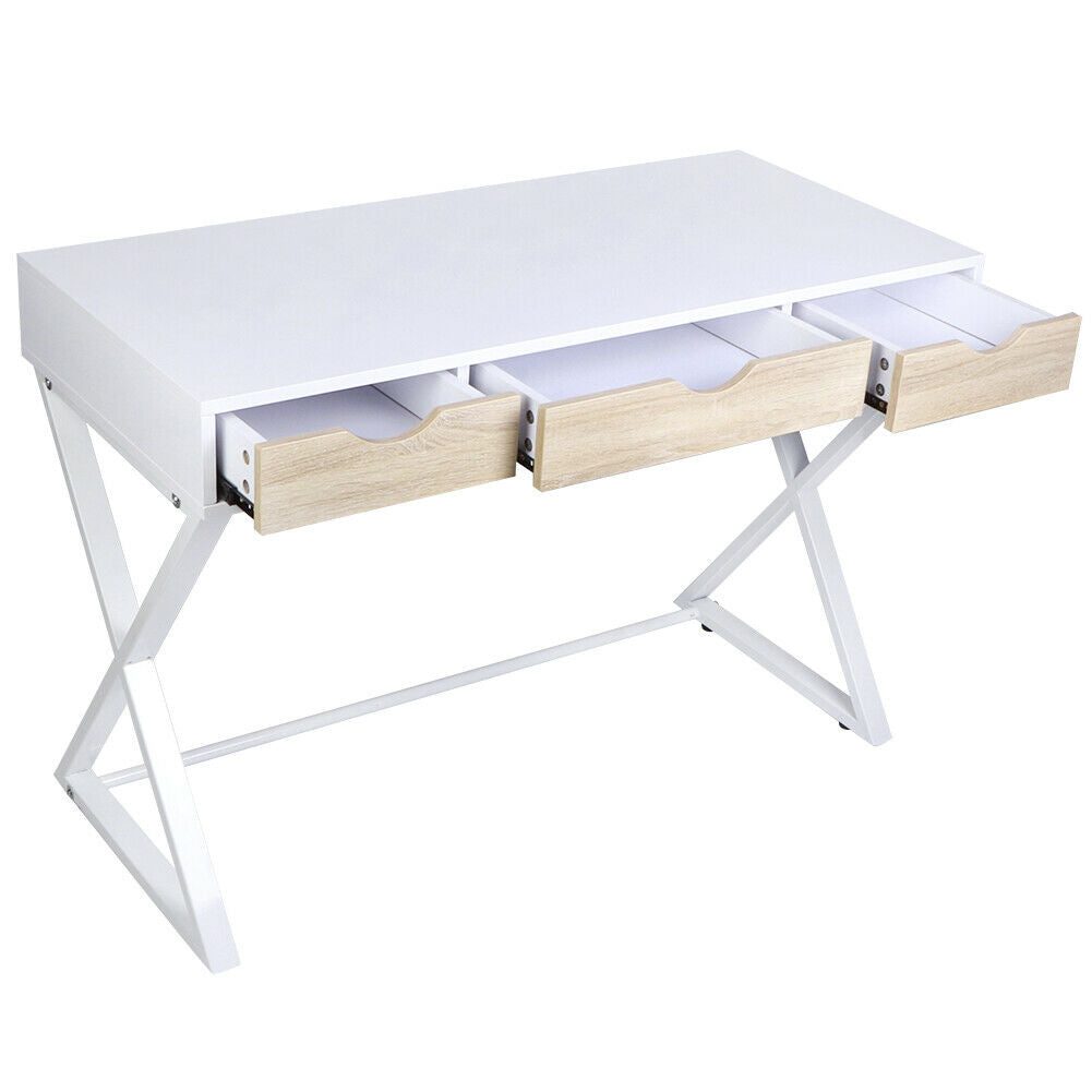 110cm Computer Table 110cm Corner Computer Desk Laptop Table Workstation Gaming Study Woode ...