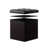 LARGE FAUX LEATHER FOLDING OTTOMAN POUFFE FOOT STOOL STORAGE BOX BLACK SINGLE