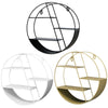 Metal Wire Wall Shelf Hexagon / Round Wall Floating Shelf Display Storage Rack