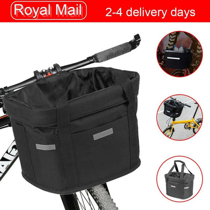 Bicycle Basket Folding Bike Front Handlebar Pet Carrier Frame Bag Shopping Bag