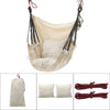 Portable Hanging Hammock Chair Swing Seat w/ Pillow Rope Garden Yard In/Outdoor