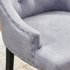 Set of 2 Fabric Dining Chairs Armchair with Knocker Padded Seat Dining Room Grey