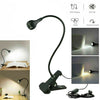 LED USB Clip On Flexible Desk Lamp Dimmable Memory Bed Reading Table Study Light