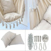 Hanging hammock Rope Swing Chair Macrame Hammock Seat Indoor With.2 Pillows