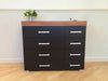 Wide Chest of 4+4 Drawers in Black & Walnut Bedroom Furniture 8 Drawer * NEW *