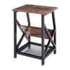 Bedside Table Nightstand Sofa Side End Table Chic Table With Book Magazine Rack