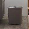 Double Recycling Trash Can Kitchen Waste Bin Duo Rubbish Dustbin Plastic 12Litre