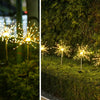2X 120LED Garden Path Lights Solar Power Firework Lamp Starburst Stake Outdoor
