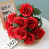 10 Heads Silk Rose Artificial Flowers Bunch Bouquet Wedding Home Party Decor UK
