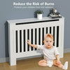 Radiator Cover White Cabinet Slatted Traditional Shelf Grill Furniture MDF Wood