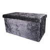 Crushed Velvet Diamante Ottoman Storage Box Folding Seat Foot Stool Large Bench