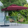 Garden Parasol Banana Cantilever Umbrella Crank Sun Shade Patio Outdoor W/ Base