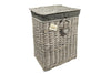 Large Rectangular Laundry Bin Linen Willow Wicker Basket with Lining, Grey