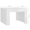 Coffee Table Side Table High Gloss White 50x50x35 cm Chipboard Living Room Set