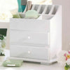 Wooden 2 Drawer Cosmetic Makeup & Jewellery Organiser Drawer 9 Section Holder