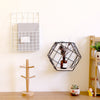 Pack 2 Vintage Industrial Wall Shelf Metal Wire Wood Rack Storage Display Unit