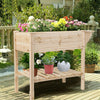 Indoor Wooden Raised Flower Bed Planter Garden Vegetable Trough w/ Legs & Shelf