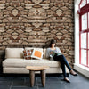Stone Wall Wallpaper Roll 3D Effect Wallcovering For Living Room Decor UK