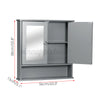 Wall Mounted Mirror Cabinet Storage Wooden Shelf Bathroom Cupboard Shelf Gray UK