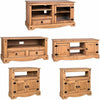 Corona TV Unit Entertainment Cabinet Display Storage Stand Solid Waxed Pine